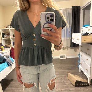 cute flowy button up top